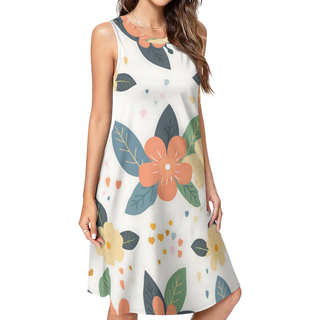 Firefly Floral Seamless Pattern Women's Casual Dress