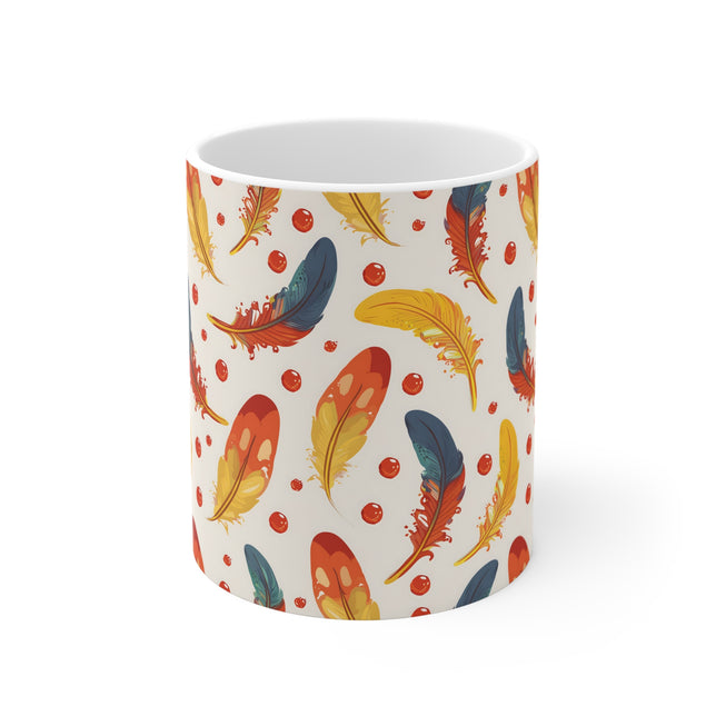 Vibrant Feather PatternMug 11oz