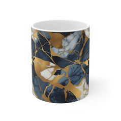 Navy Blue Marble Pattern Mug 11oz