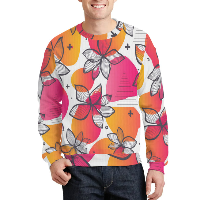 Floral Shapes Crew Neck Sweater