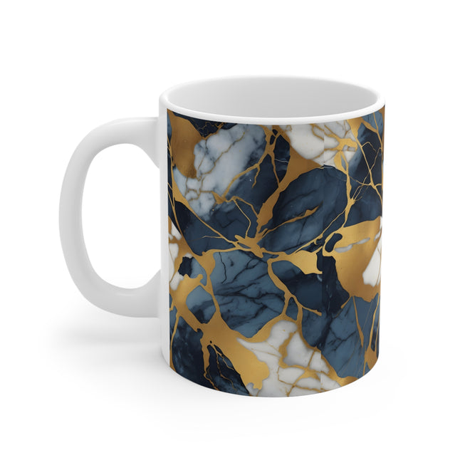 Navy Blue Marble Pattern Mug 11oz