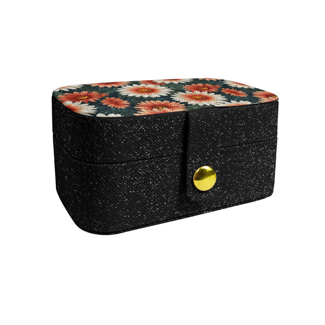 Daisy Pattern Personalized Portable Jewelry Box