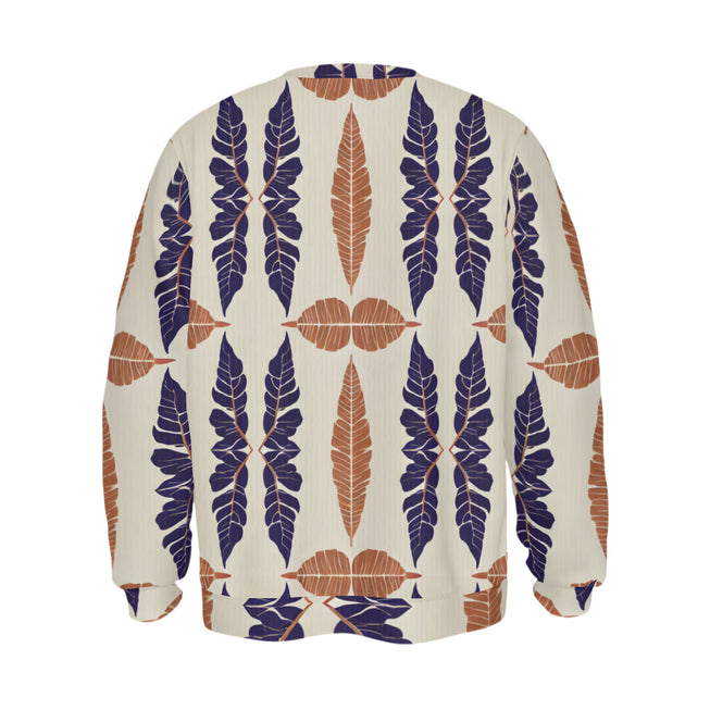 Tropical Leaf Crew Neck Sweater