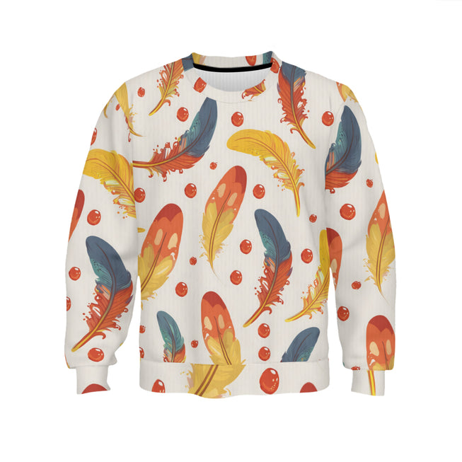 Vibrant Feathers Crew Neck Sweater