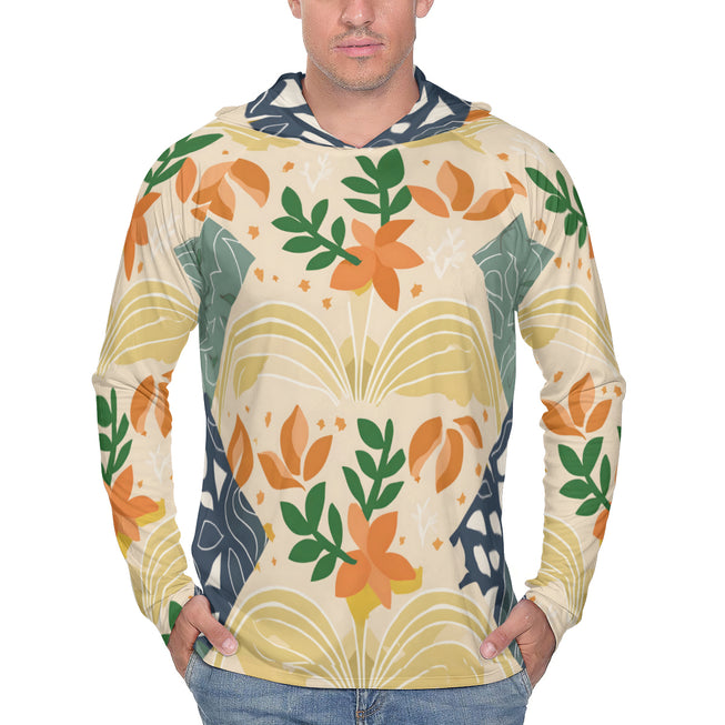 Abstract Inspired Pattern Men's Sun Protection Long Sleeve Hoodie