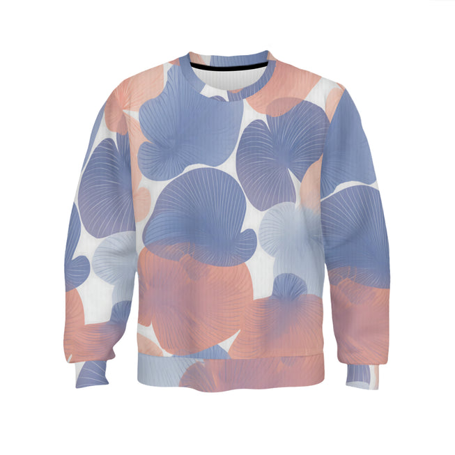 Floral Shapes Pattern Crew Neck Sweater