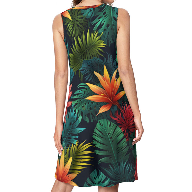 Tropical Pattern Women's Casual Dress