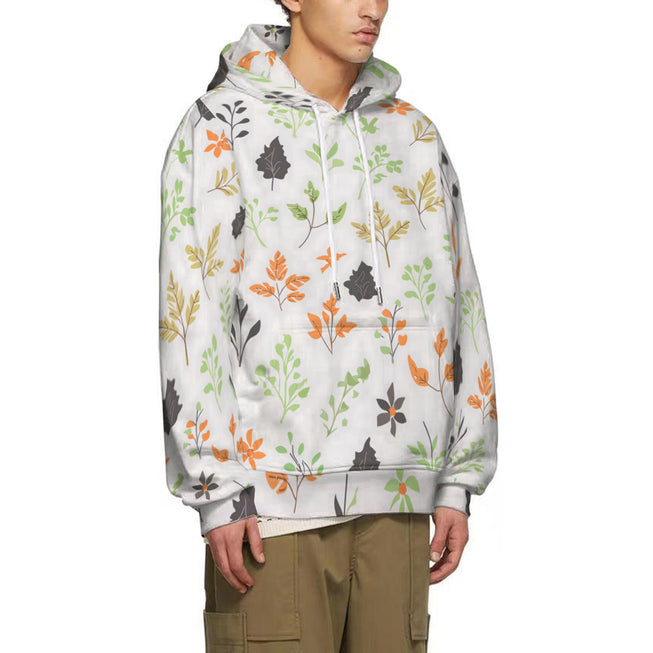 Green and Black Floral Adult Hoodie