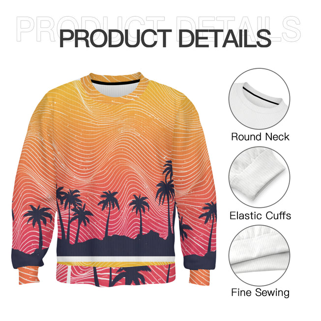 Sunset Pattern Crew Neck Sweater