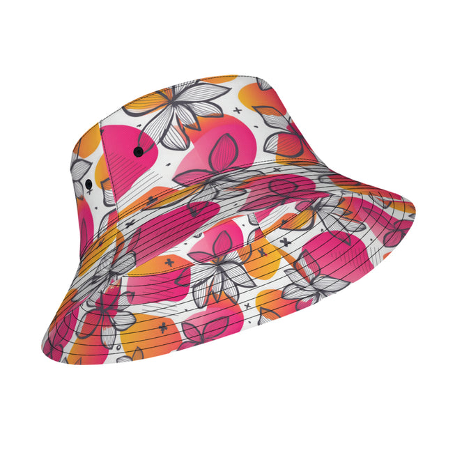 Floral Shapes Double-Sided Unisex Polyester Bucket Hat