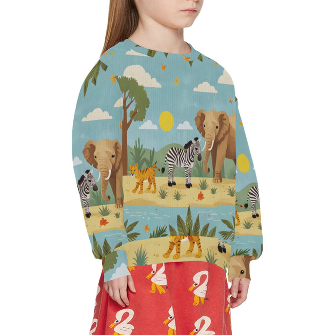 Safari Adventure Kids Round Neck Sweater