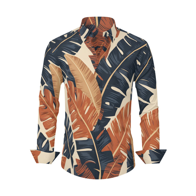 Tropical Leaves Men's Classic Long-Sleeved Shirt