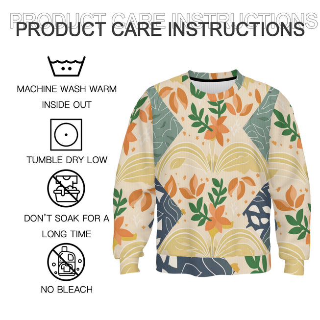 Abstract Inspired Pattern Crew Neck Sweater