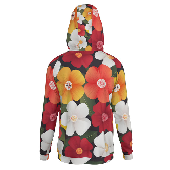 Floral Pattern Men's Zip Up Hoodie