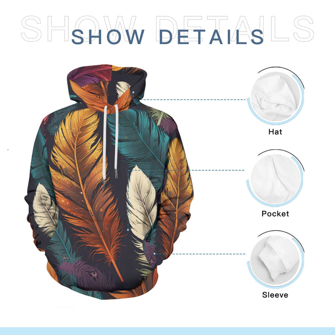 Elegant Feathers Adult Hoodie