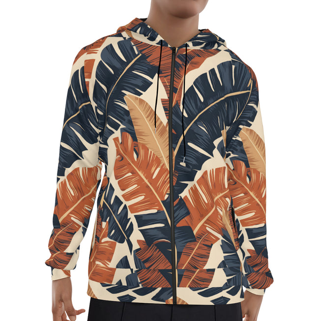 Tropical Leaves Pattern Adult Hoodie