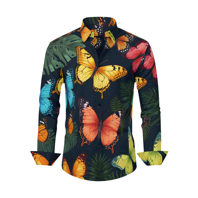 Tropical Butterfly Men's Classic Long-Sleeved Shirt