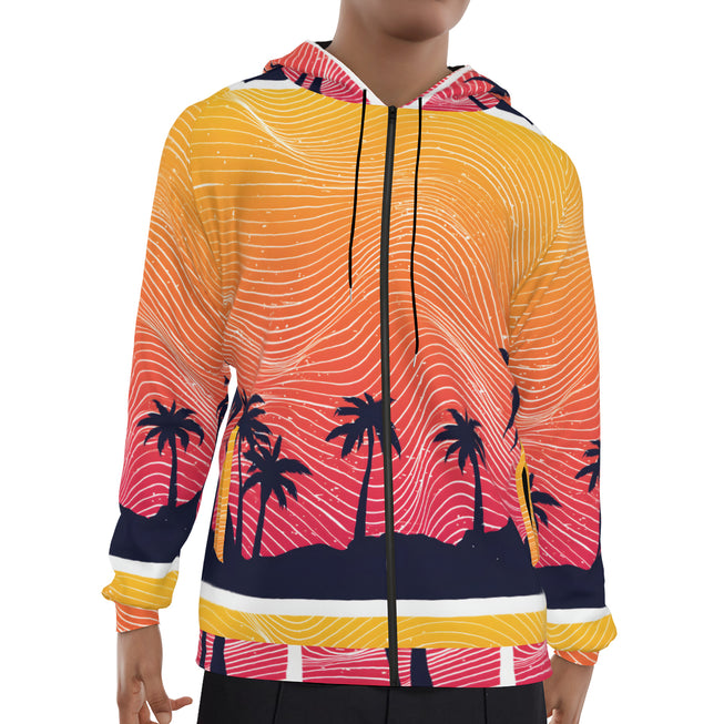 Sunset Pattern Men's Zip Up Hoodie