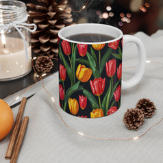 Tulip Flower Pattern Mug 11oz