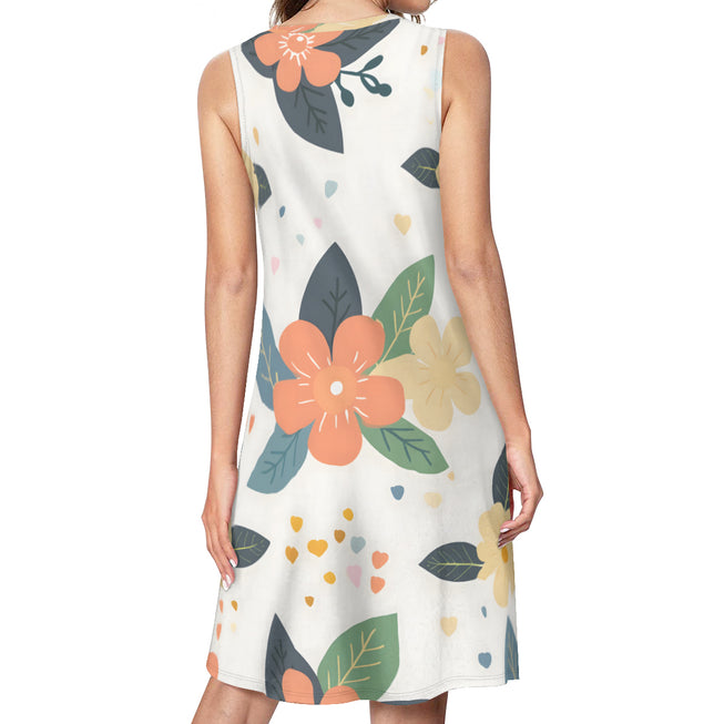 Firefly Floral Seamless Pattern Women's Casual Dress