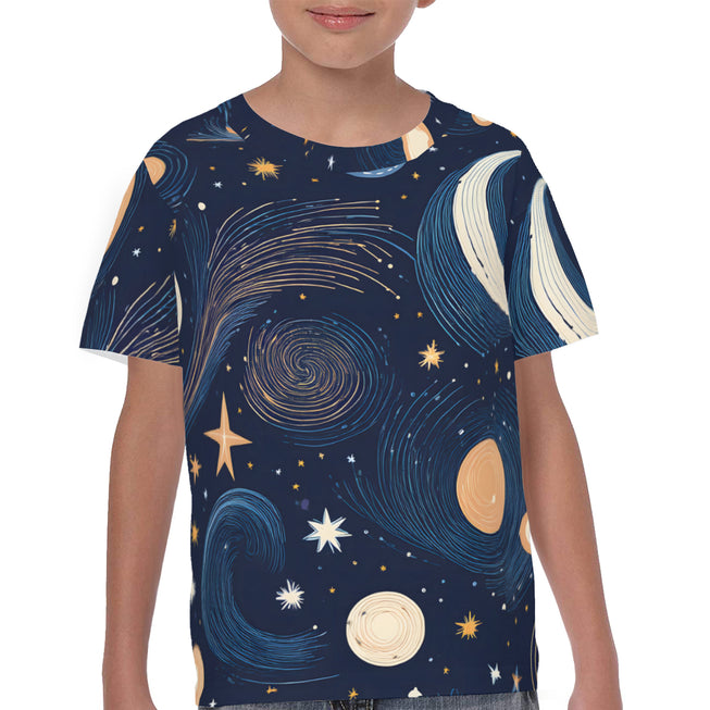 Kids - Galaxy Patterns Mesh Short Sleeve T-Shirt