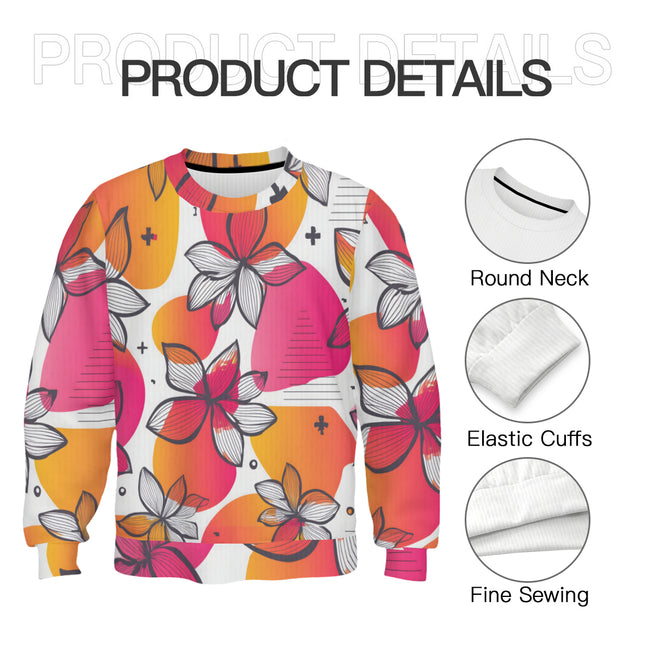 Floral Shapes Crew Neck Sweater