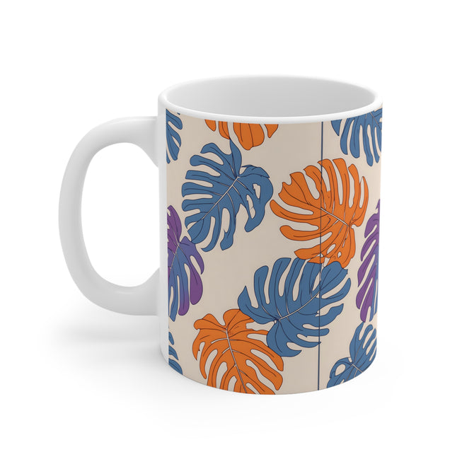 Tropical Leaf Pattern Mug 11oz