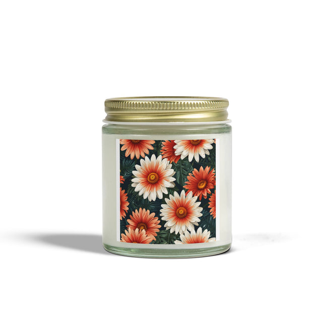 Flower Pattern Scented Coconut Apricot Candles (4oz, 9oz)