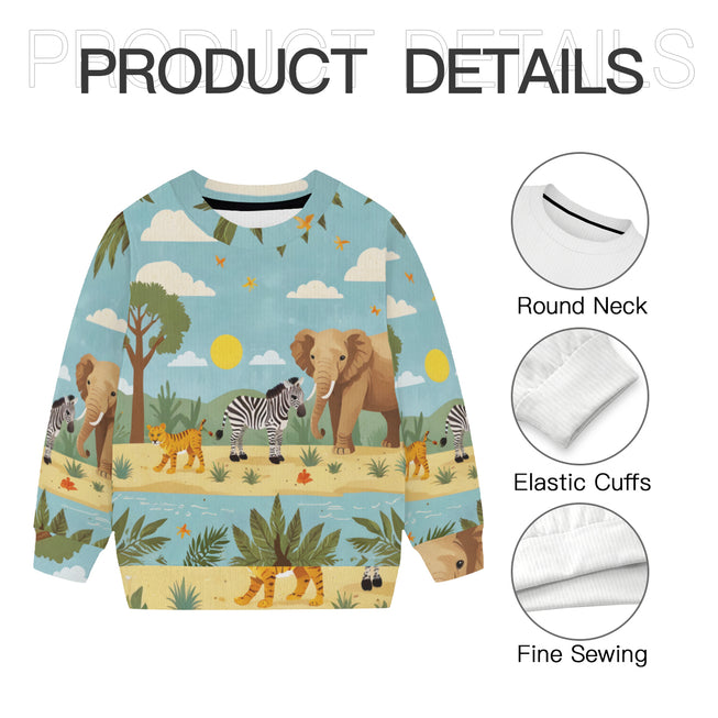 Safari Adventure Kids Round Neck Sweater