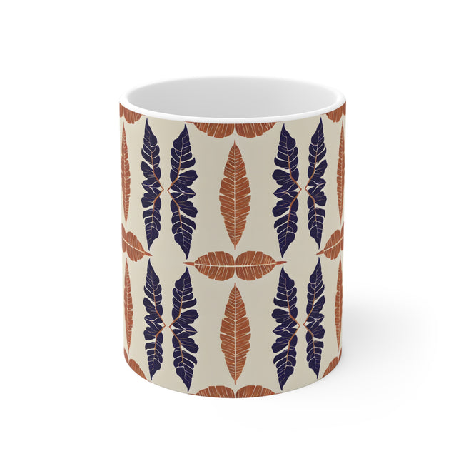 Tropical Leaf Pattern Mug 11oz