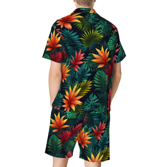 Tropical pattern Men's Shirt And Short Set