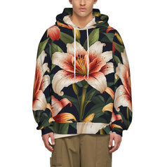 Lily Flower Pattern Adult Hoodie