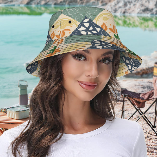 Abstract Inspired Pattern Double-Sided Unisex Polyester Bucket Hat