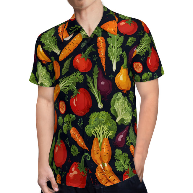 Veggies Pattern Women's Men's Casual Sort-Sleeved Shirt