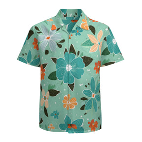 Floral Seamless Pattern Men's Casual Short-Sleeved Shirt