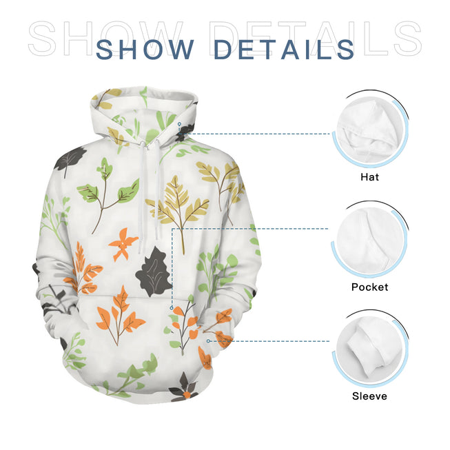 Green and Black Floral Men's Adult Hoodie Set