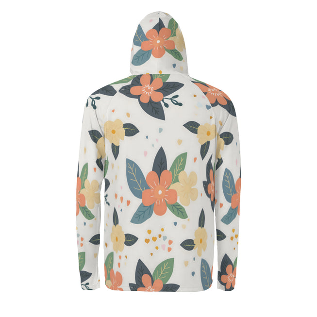 Firefly Floral Seamless Pattern Men's Sun Protection Long Sleeve Hoodie