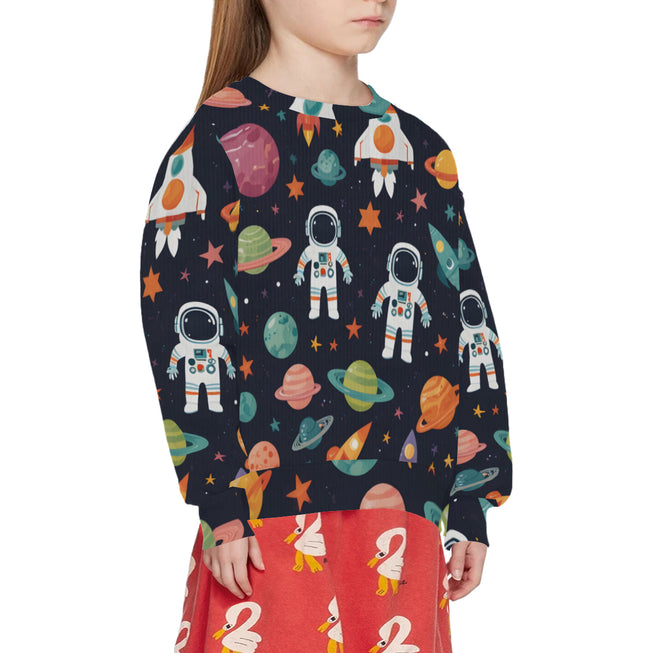 Astronaut Dreams Kids Round Neck Sweater