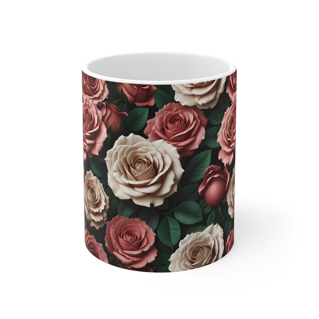 Roses Flower Pattern Mug 11oz