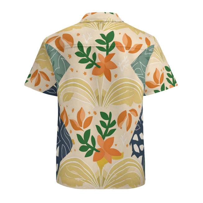 Abstract Inspired Pattern Men's Casual Short-Sleeved Shirt.