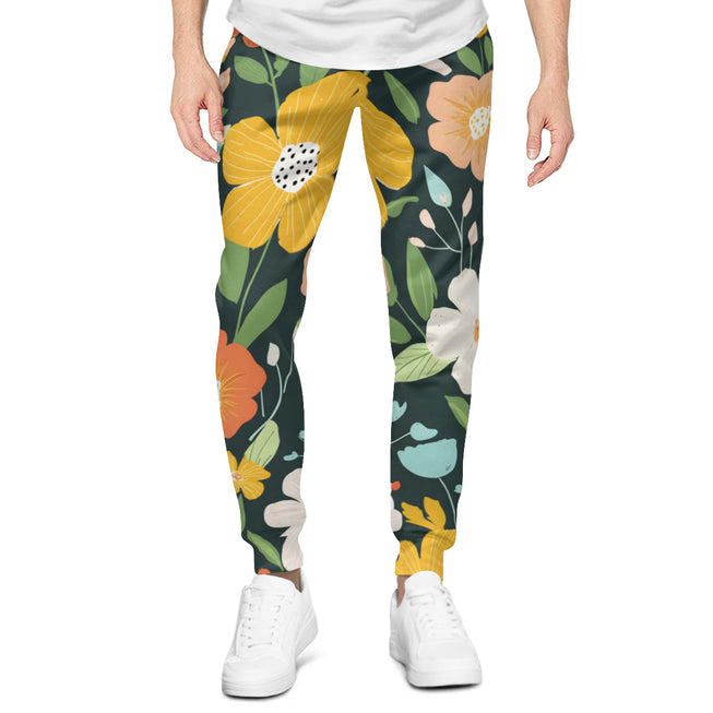 Floral Seamless Pattern Men's Adult Hoodie Set