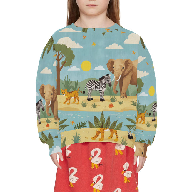 Safari Adventure Kids Round Neck Sweater