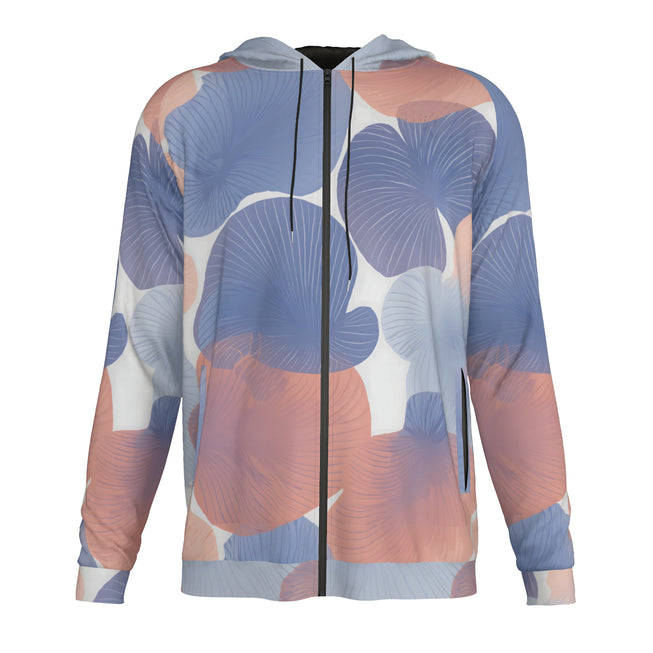 Floral Shapes Pattern Men's Zip Up Hoodie