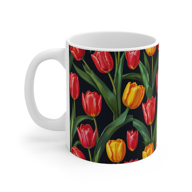 Tulip Flower Pattern Mug 11oz