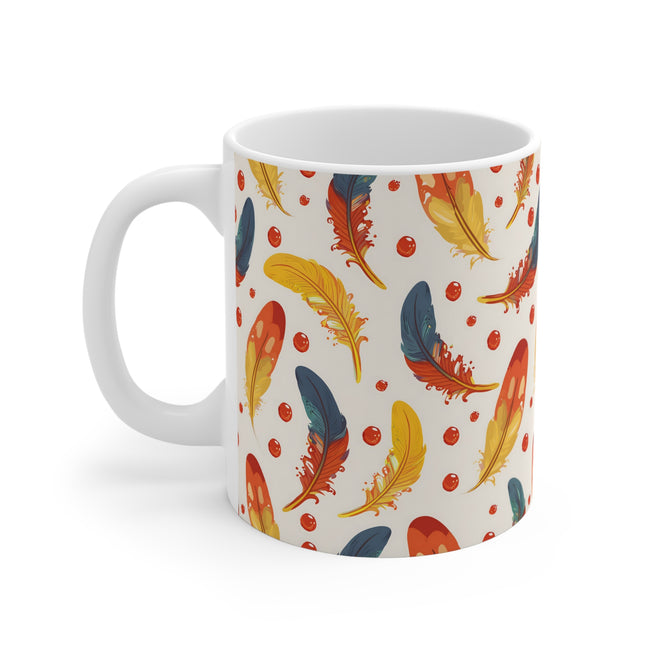 Vibrant Feather PatternMug 11oz