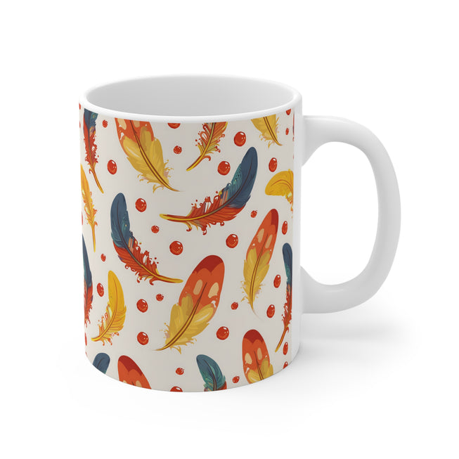 Vibrant Feather PatternMug 11oz