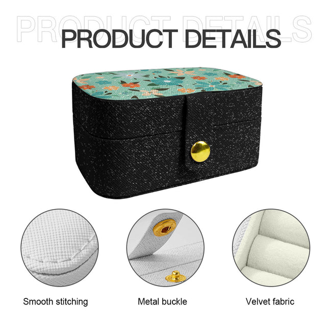 Floral Seamless Pattern Personalized Portable Jewelry Box