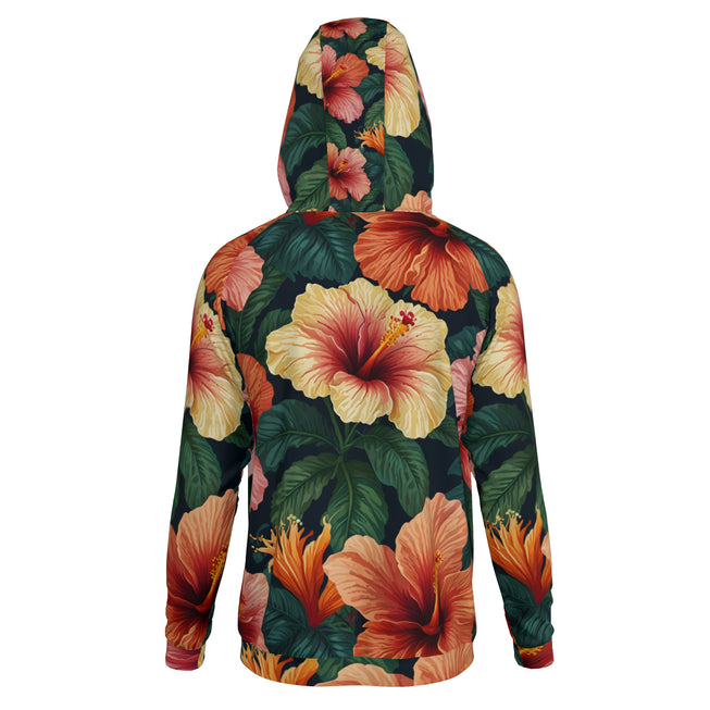 Hibiscus Tropical Pattern Men's Zip Up Hoodie