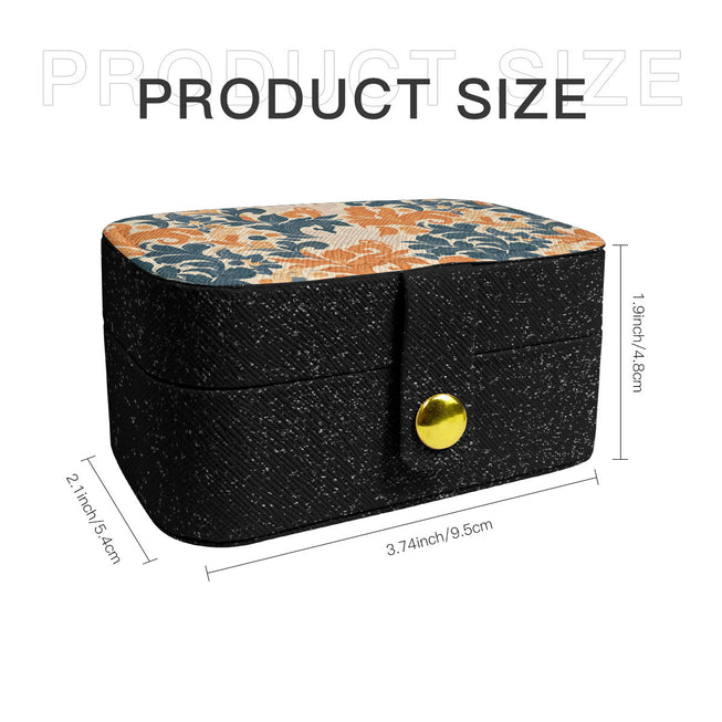 Orange Floral Personalized Portable Jewelry Box