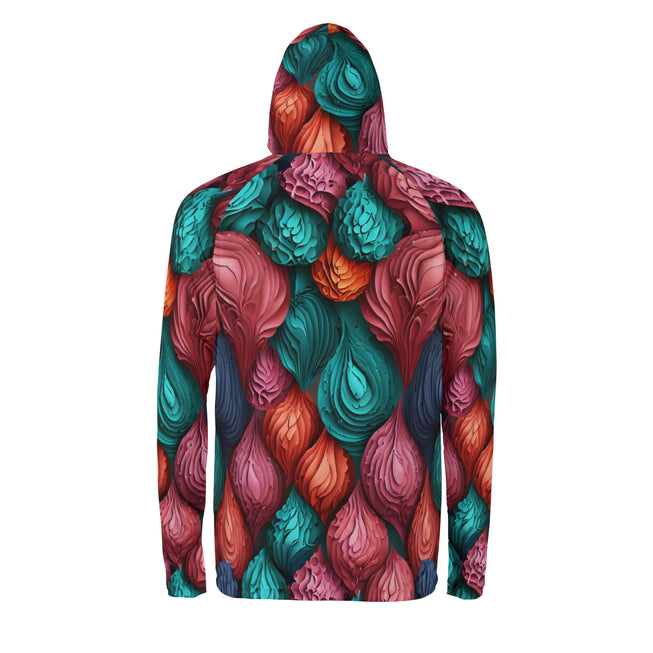 Abstract Seamless Pattern Men's Sun Protection Long Sleeve Hoodie